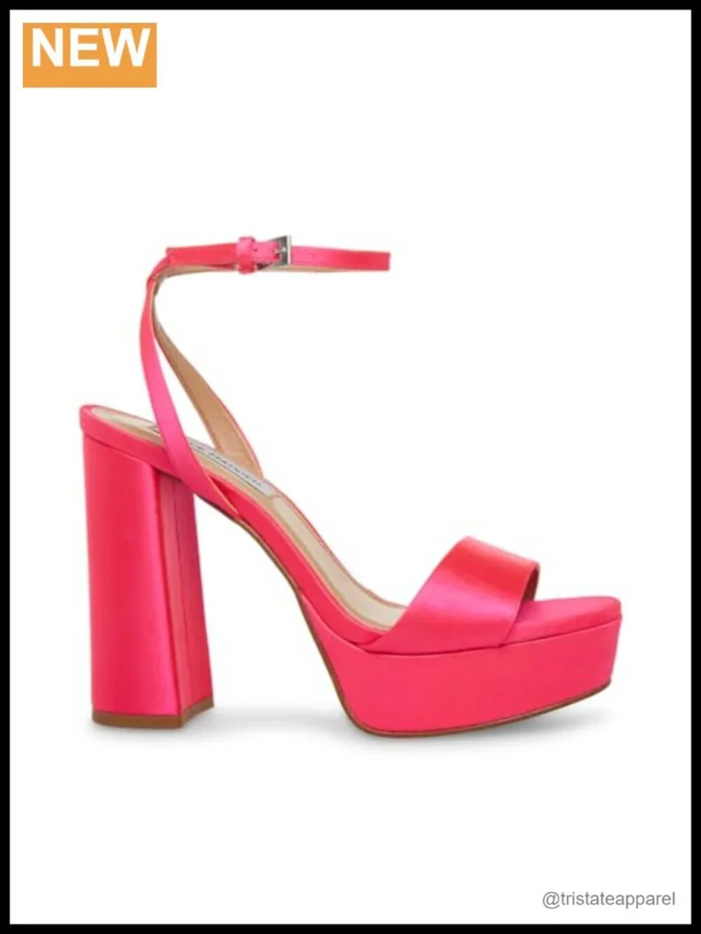 Steve Madden Lessa Platform Heeled Sandal Square Toe Ankle Strap